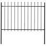 144926 Vidaxl Garden Fence With Spear Top Steel Black 719883586939