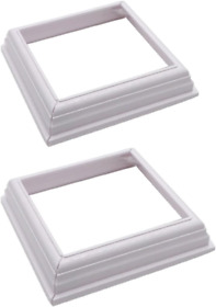 2 Pack 4 Inch Vinyl Post Skirt England Style Fence Cups White Two-pie