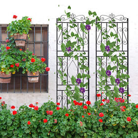 Drl9795wa 2 Pack Tall Metal Garden Trellis Fence Stake Climbing Plant Outdoor Yard