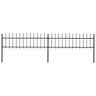 277594 Vidaxl Garden Fence With Spear Top Steel Black 719883710150