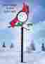 31869 Collections Etc Holiday Cardinal Thermometer Snow Gauge