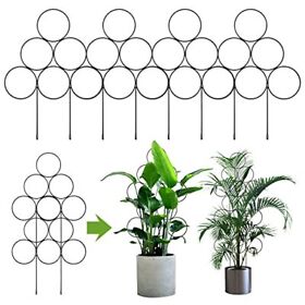 4 Pack Small Metal Garden Trellis For Climbing Plants With Plant Ties 15 1/2 In
