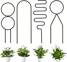4 Pcs Small Metal Trellis For Potted Plants Gold Climbing Ind