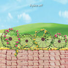 45792 Unbranded Set Of Metal Western Wagon Wheel Trellis Garden Border