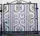 45x44 Unknown Wrought Cast Iron Garden Gate Old English Vtg Gauge Barley Twist Door