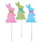 46398 Collections Pastel Bunny With Bow Metal Yard Stakes 191121172858