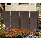 96884 Suncast Outdoor Screen Enclosure Fence 4 Panel Mocha Brown Resin Steel Posts Hide Trash 670550496884
