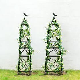 Aboxoo 746270480790 Set Of 2 Packs Sturdy Metal Garden Obelisk Trellis For Climbing Plants