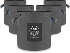 Ac Infinity 819137021662 Heavy Duty Fabric Pots 3 Gallon Aeration Reusable Grow