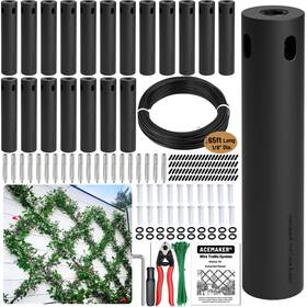 Acemaker 769083083927 Wire Trellis For Climbing Plants Outdoor 20-set Black Abs Plastic Wall Tre