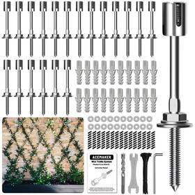 Acemaker 788567185360 Wire Trellis For Climbing Plants Outdoor 20-set Wall Kit 5/64 Inch 2