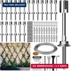 Acemaker 788567497494 Wire Trellis For Climbing Plants Outdoor 20-set Wall Kit With 5/64