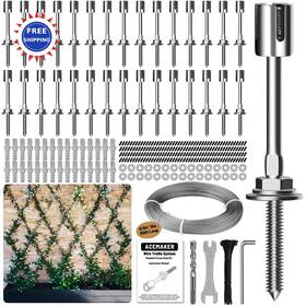 Acemaker 788567497500 Wire Trellis 30 Sets 2mm 150ft Stainless Steel Cable T316 Climbing
