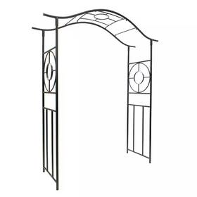 Achla Designs 445047633669 Elegant Handcrafted Tuscany Garden Arbor 84 Inch Tall Graphite Powder Coated Fi Achla Designs 445047633669 Elegant Handcrafted Tuscany Garden Arbor 84 Inch Tall Graphite Powder Coated Fi