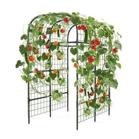 Activetrail 7853278 Metal Garden Arch Trellis 7.3ft Black For Raised Beds Plant Support