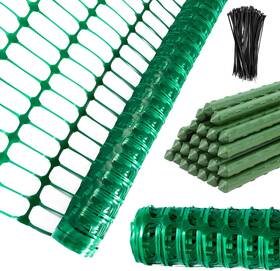 Actrey 744110675658 Plastic Fencing Temporary Fence Snow 4x100 With Stakes Garden Plas