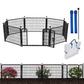 Adavin 20ft Garden Fencing 24 Inch High Low Threshold Gate 8 Panels Total 19.7 Ftl Tempora