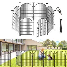 Adavin X27in Panels 1 Garden Fence Animal Barrier With Gate 40 In H 17.5 Ft L 8 Rustproof