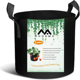 Adorma 724779017105 12 Packs 5 Gallon Grow Bags Heavy Duty 300g Thickened Gallons Black