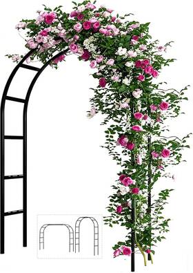 Adorox 812252031332 7.8ft Garden Arch Trellis For Climbing Plants Metal Frame Pumpkin