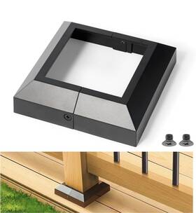 Aecxm 747165511223 4 Pcs Inch X4 Aluminum Deck Post Base Cover For Railings Stairs&porches-black Aecxm 747165511223 4 Pcs Inch X4 Aluminum Deck Post Base Cover For Railings Stairs&porches-black