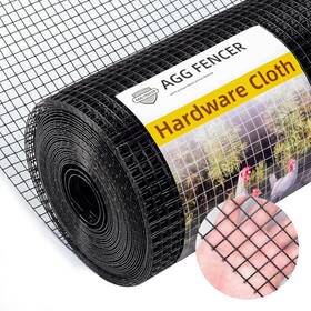 Aggfencer 313040333305 16in X 10ft Black Hardware Cloth 1/2 Inch 19ga Pvc Coated Wire Mesh Vinyl