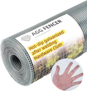 Aggfencer 705353144110 8inch X 25ft Hardware Cloth 1/4 Inch Chicken Wire Fencing 23ga Hot Dipped Galva
