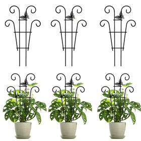 Ailibre 653998693480 3 Pack Indoor Plant Trellis Butterfly Metal Climbing Support