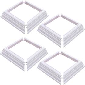 Aiwaiufu 313113957902 4pcs True 4 4inch Split Style Vinyl Fence Post Skirt/white Color Pvc Cove