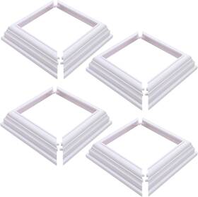 Aiwaiufu 744759481214 4pcs True 4 4inch Split Style Vinyl Fence Post Skirt/white Color Pvc Cove