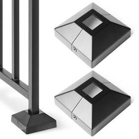 Post1 Ajovw 721912868136 2pcs 1 Inch Post/3.5 Base Aluminum Post -base3.5 Black