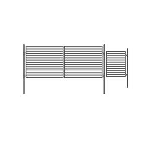 Aleko 703980261231 Dual Swing Steel Milan Style Driveway Gate 14 Ft With Pedestrian