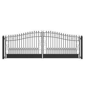 Aleko Dg18vend Venice Style Garden Yard Steel Dual Swing Driveway Gate 18 Ft Black