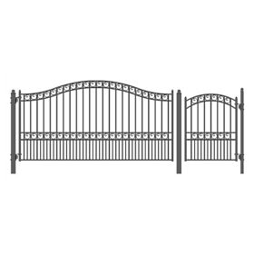 Aleko Paris Style Iron Wrought Single Driveway Gate 12foot And Pedestrian
