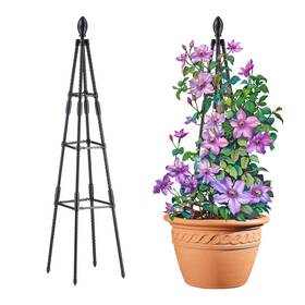 Alisisfores 795847539423 4 Ft Tower Obelisk Trellis For Potted Climbing Plants Garden Tre