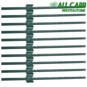 All-carb Wsl1762432 Green Metal U Fence Posts Steel U-post With Anchor Plate Rust Resistant 10pcs 3ft