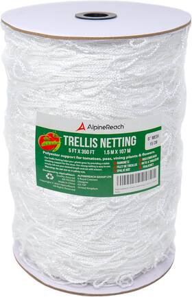 Ar-tn1003 Alpinereach Trellis Netting 5x350 Ft Heavy Duty Polyester White 6 Inch Mesh For Climbing Pla