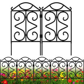 Fence0090 Amagabeli Garden & Home 10-panel Decorative Fence 24 Inch H 10ft L Black Metal