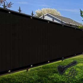 Amagenix Amfr550030- Privacy Fence Screen 5ftx 5 0ft Black Mesh Fencing Shade Cover With Brass