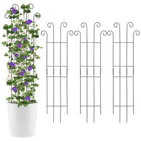 Ppj02 Ancouuin 4 Pack 32ftft Wave Shape Black Metal Trellis For Climbing Plants Indoor And Outdo