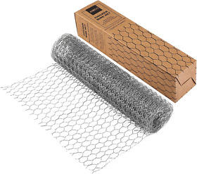 Aneco Chicken Wire Net Rabbit Animal Fence Netting Silver 13.7 X 118 Inches