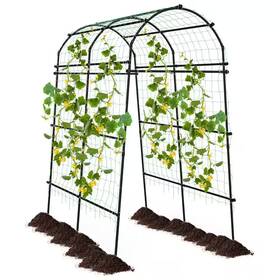 Angeles Home 744110313642 90 Inch Garden Arch Trellis With Pe-coated Metal Structure