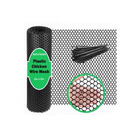 Anputwwh Ps-40366 Upgraded Plastic Chicken Wire Fence Mesh 16inx33ft - Black/green/white Color