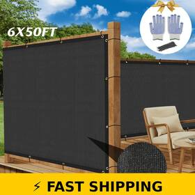 Arc Usa 679833312125 6ft X 50ft Privacy Screen Fence - Black