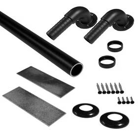 Aria Railing 711181151664 Ada Aluminum Pipe Rail And Return Kit In Black