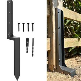 As-fprk-b-1p Arksoldier Fence Post Repair Kit - Thickened 11-gauge Steel Anchor And Stakes To Fix Broke