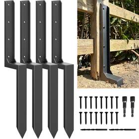 As-fprk-b-4p Arksoldier Thickened Fence Post Stakes Repair Kit 4x4/6x6 Metal Fenc As-fprk-b-4p Arksoldier Thickened Fence Post Stakes Repair Kit 4x4/6x6 Metal Fenc