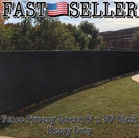 Artpuch 699920366374 6x50ft Privacy Fence Cover Screen Fencing Mesh Shade For Garden Yard Black