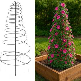 67323 Atcs 45 Inch Garden Trellis Adjustable Spiral For Climbing Plants Flowers Vines Metal