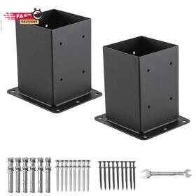 Axwhys 445013661641 4x4 Post Base 2 Pcs Inner Size 3.6x3.6 Anchors 13ga Thick Solid Steel &